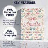 Personalised Name Shabby Chic Floral Bow Custom  Unique Gift Idea Elegant Feature Canvas Wall Art Print Decor Picture Ready to Hang