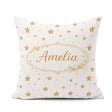 Custom Name Gold Glitter Stars on White Seamless Pattern Stylish Square Filled Cushion Throw Pillow Sofa Bed Home Decor Zip Washable UK Made