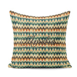 Custom Name Abstract Watercolor Stripe Pattern in Teal and Cream Square Filled Cushion Throw Pillow Sofa Bed Home Decor Zip Washable UK Made