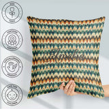 Custom Name Abstract Watercolor Stripe Pattern in Teal and Cream Square Filled Cushion Throw Pillow Sofa Bed Home Decor Zip Washable UK Made
