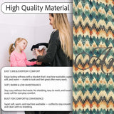Abstract Watercolor Stripe Pattern in Teal Orange and Cream  Personalised Custom Name Super Soft Fleece Blanket Bed Sofa Throw
