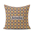 Custom Name Bold Tribal Diamond Pattern in Vibrant Teal Seamless Square Filled Cushion Throw Pillow Sofa Bed Home Decor Zip Washable UK Made