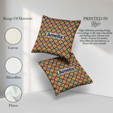 Custom Name Bold Tribal Diamond Pattern in Vibrant Teal Seamless Square Filled Cushion Throw Pillow Sofa Bed Home Decor Zip Washable UK Made