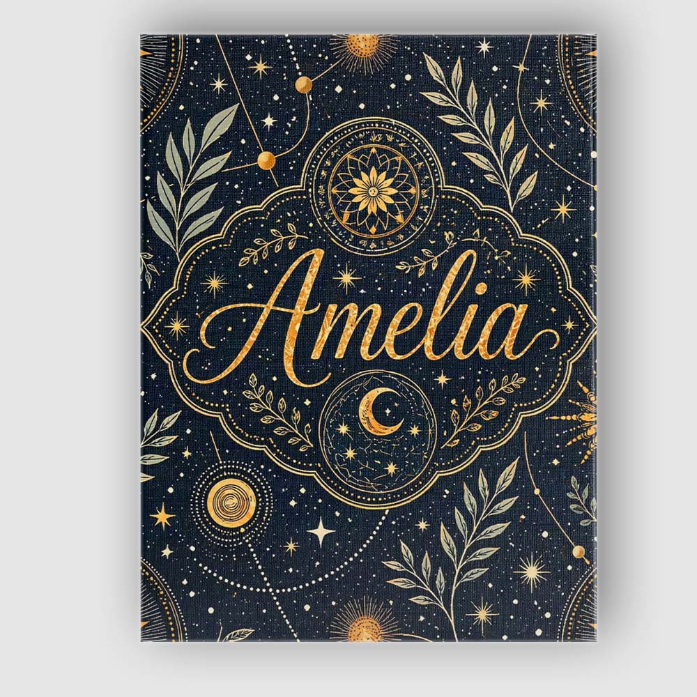 Personalised Name Celestial Zodiac Constellation Botanical Night Custom  Interior Canvas Wall Art Print Decor Picture Ready to Hang