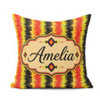Custom Name Rough Brush Stripe Pattern in Red and Black Seamless Square Filled Cushion Throw Pillow Sofa Bed Home Decor Zip Washable UK Made