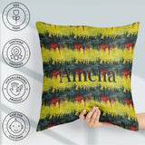 Custom Name Grunge Paint Stroke in Yellow Red and Black Seamless Square Filled Cushion Throw Pillow Sofa Bed Home Decor Zip Washable UK Made