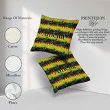 Custom Name Grunge Paint Stroke in Yellow Red and Black Seamless Square Filled Cushion Throw Pillow Sofa Bed Home Decor Zip Washable UK Made