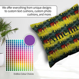 Custom Name Grunge Paint Stroke in Yellow Red and Black Seamless Square Filled Cushion Throw Pillow Sofa Bed Home Decor Zip Washable UK Made