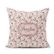 Custom Name Autumn Botanical Floral Pattern in and Neutral Tones Square Filled Cushion Throw Pillow Sofa Bed Home Decor Zip Washable UK Made