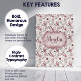 Personalised Name Autumn Botanical Floral Custom  Unique Gift Idea Elegant Feature Canvas Wall Art Print Decor Picture Ready to Hang