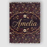 Personalised Name Dark Burgundy and Gold Custom  Unique Gift Idea Elegant Feature Canvas Wall Art Print Decor Picture Ready to Hang