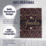 Personalised Name Dark Burgundy and Gold Custom  Unique Gift Idea Elegant Feature Canvas Wall Art Print Decor Picture Ready to Hang