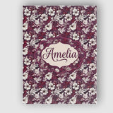 Personalised Name Deep Mauve Floral Garden Custom  Unique Gift Idea Elegant Feature Canvas Wall Art Print Decor Picture Ready to Hang