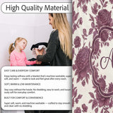 Classic Beige Background with Burgundy Floral Sprigs Seamless  Personalised Custom Name Super Soft Fleece Blanket Bed Sofa Throw