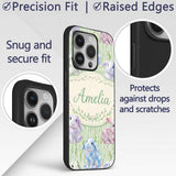Pastel Bunny Meadow Spring Decorative Design Custom Name Protective Phone Case Mobile Cover Durable Everyday Smartphone Shock Resistant