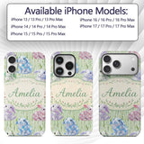 Pastel Bunny Meadow Spring Decorative Design Custom Name Protective Phone Case Mobile Cover Durable Everyday Smartphone Shock Resistant