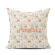Custom Name Soft Teddy with Floral Accents Seamless Pattern Name Square Filled Cushion Throw Pillow Sofa Bed Home Decor Zip Washable UK Made
