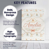 Personalised Name Cute Teddy Bears with Custom  Modern Room Accent Elegant Feature Canvas Wall Art Print Decor Picture Ready to Hang