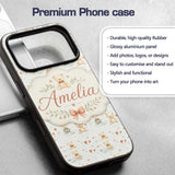 Cute Teddy Bears with Hearts and Soft Pastel Custom Name Protective Phone Case Mobile Cover Durable Everyday Smartphone Shock Resistant