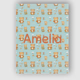 Personalised Name Teddy Bears with Umbrellas Custom Bespoke  Contemporary Display Canvas Wall Art Print Decor Picture Ready to Hang