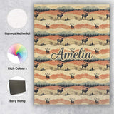 Personalised Name Majestic Deer in Mountain Custom  Bespoke Interior Contemporary Canvas Wall Art Print Decor Picture Ready to Hang