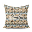 Custom Name Realistic Deer by River Woodland Scene Seamless Name Square Filled Cushion Throw Pillow Sofa Bed Home Decor Zip Washable UK Made