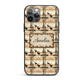 Silhouette Deer with Trees and Sunset Landscape Custom Name Protective Phone Case Mobile Cover Durable Everyday Smartphone Shock Resistant