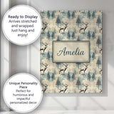 Personalised Name Elegant Deer in Misty Custom  Unique Gift Idea Modern Room Accent Canvas Wall Art Print Decor Picture Ready to Hang