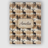 Personalised Name Rustic Deer in Woodland Custom  Unique Gift Idea Elegant Feature Canvas Wall Art Print Decor Picture Ready to Hang