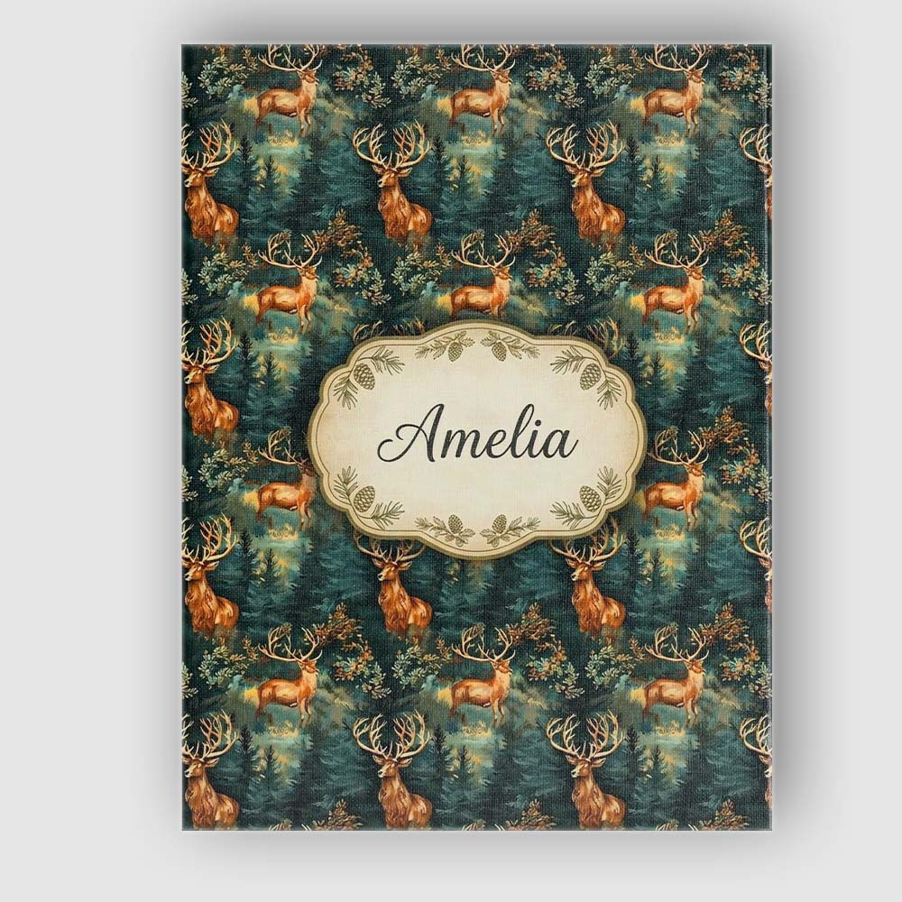 Personalised Name Majestic Deer in Deep Custom  Modern Room Accent Elegant Feature Canvas Wall Art Print Decor Picture Ready to Hang