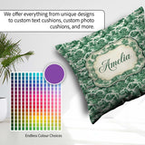 Custom Name Classic Green Countryside Village Landscape Seamless Square Filled Cushion Throw Pillow Sofa Bed Home Decor Zip Washable UK Made