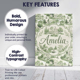 Personalised Name Elegant Countryside Custom Modern Room Accent Creative Decorator Style Canvas Wall Art Print Decor Picture Ready to Hang