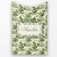 Vintage Botanical Garden with Architecture Scenic Toile Seamless  Personalised Custom Name Super Soft Fleece Blanket Bed Sofa Throw