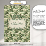 Vintage Botanical Garden with Architecture Scenic Toile Seamless  Personalised Custom Name Super Soft Fleece Blanket Bed Sofa Throw