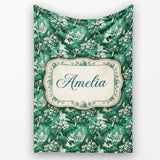 Classic Countryside Trees River Landscape Toile Seamless Pattern  Personalised Custom Name Super Soft Fleece Blanket Bed Sofa Throw