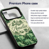 Detailed Floral Garden with Palace Scenic Toile Custom Name Protective Phone Case Mobile Cover Durable Everyday Smartphone Shock Resistant