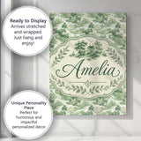 Personalised Name Soft Green Countryside Custom  Unique Gift Idea Elegant Feature Canvas Wall Art Print Decor Picture Ready to Hang