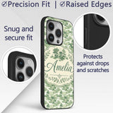 Soft Green Countryside River Village Scenic Toile Custom Name Protective Phone Case Mobile Cover Durable Everyday Smartphone Shock Resistant