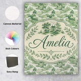 Personalised Name Soft Green Countryside Custom  Unique Gift Idea Elegant Feature Canvas Wall Art Print Decor Picture Ready to Hang