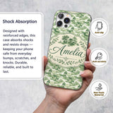 Soft Green Countryside River Village Scenic Toile Custom Name Protective Phone Case Mobile Cover Durable Everyday Smartphone Shock Resistant