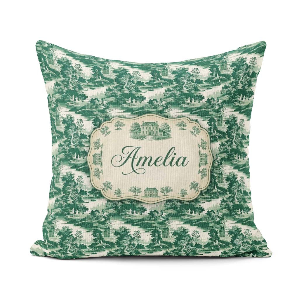 Custom Name Dark Romantic Landscape with Figures Scenic Seamless Square Filled Cushion Throw Pillow Sofa Bed Home Decor Zip Washable UK Made