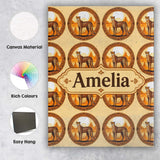 Personalised Name Ornate Desert Cheetah Medallion Tribal Frame Custom Modern Room Accent Canvas Wall Art Print Decor Picture Ready to Hang