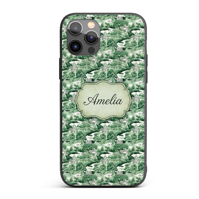 Bright Green Pastoral Hillside Village Scenic Custom Name Protective Phone Case Mobile Cover Durable Everyday Smartphone Shock Resistant