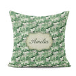 Custom Name Bright Green Pastoral Hillside Scenic Toile Seamless Square Filled Cushion Throw Pillow Sofa Bed Home Decor Zip Washable UK Made