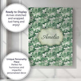 Personalised Name Bright Green Pastoral Custom  Modern Room Accent Elegant Feature Canvas Wall Art Print Decor Picture Ready to Hang