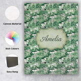 Personalised Name Bright Green Pastoral Custom  Modern Room Accent Elegant Feature Canvas Wall Art Print Decor Picture Ready to Hang