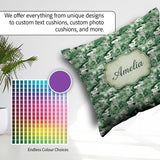 Custom Name Bright Green Pastoral Hillside Scenic Toile Seamless Square Filled Cushion Throw Pillow Sofa Bed Home Decor Zip Washable UK Made