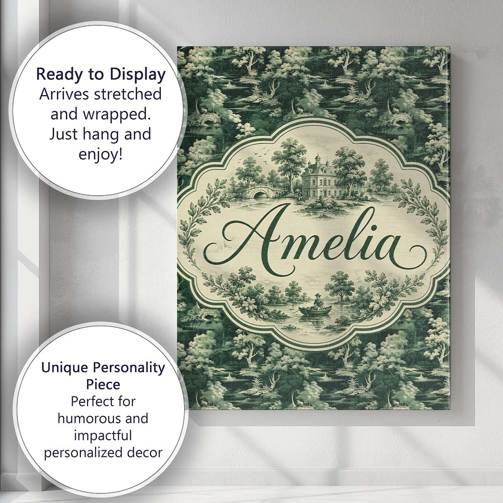Personalised Name Mystical Woodland River Custom  Unique Gift Idea Elegant Feature Canvas Wall Art Print Decor Picture Ready to Hang