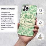 Vintage Coastal Village Ships and Trees Scenic Custom Name Protective Phone Case Mobile Cover Durable Everyday Smartphone Shock Resistant