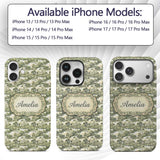 Classic Beige Green Countryside River Village Custom Name Protective Phone Case Mobile Cover Durable Everyday Smartphone Shock Resistant